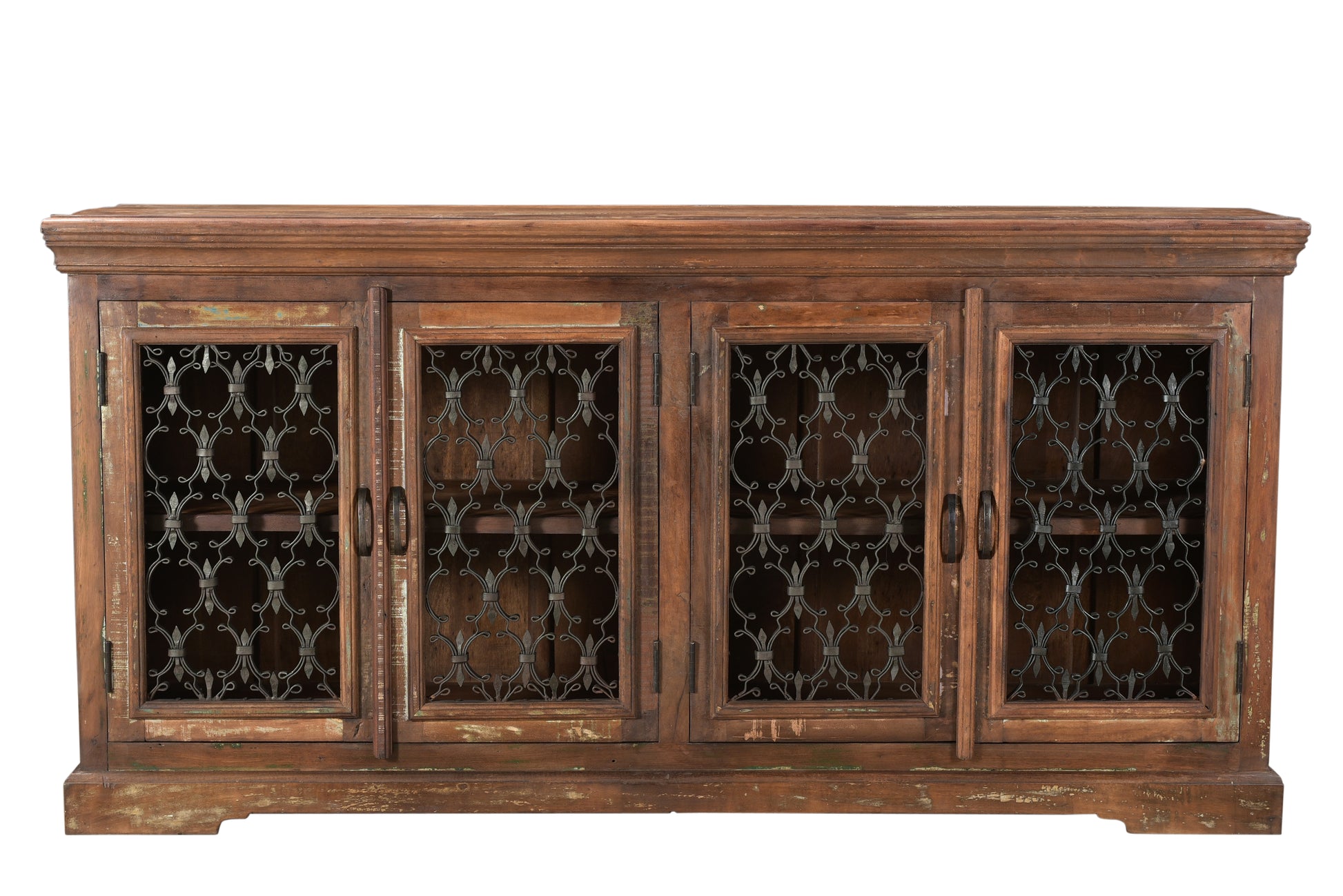 Front view of storage wooden sideboard