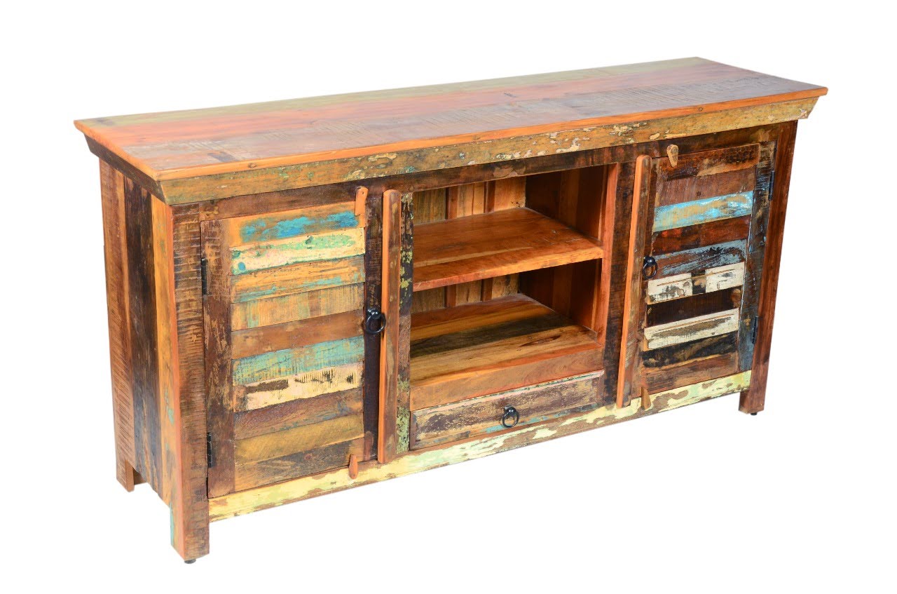 Side view of sideboard showcasing storage space