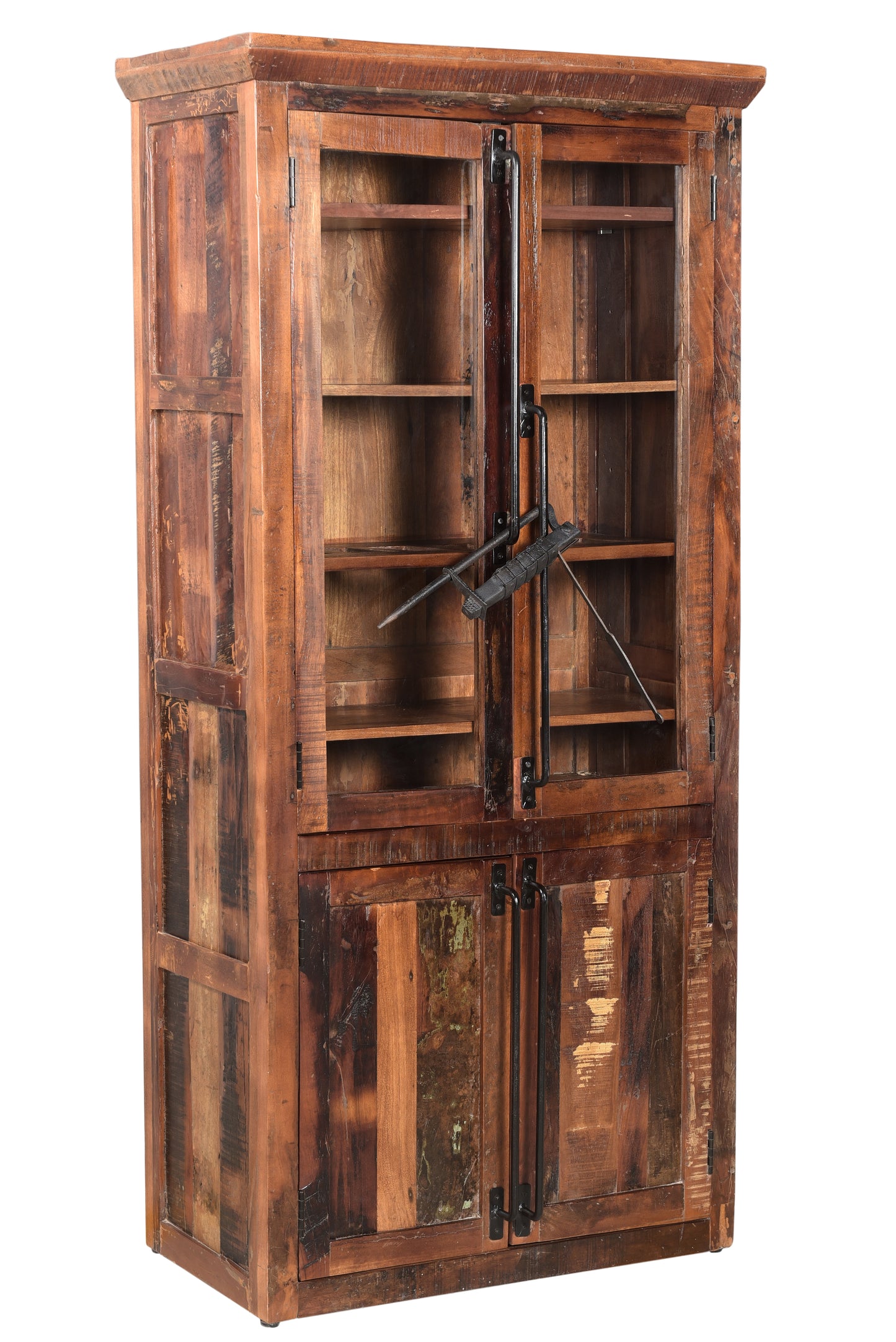 Side view of wooden book shelf