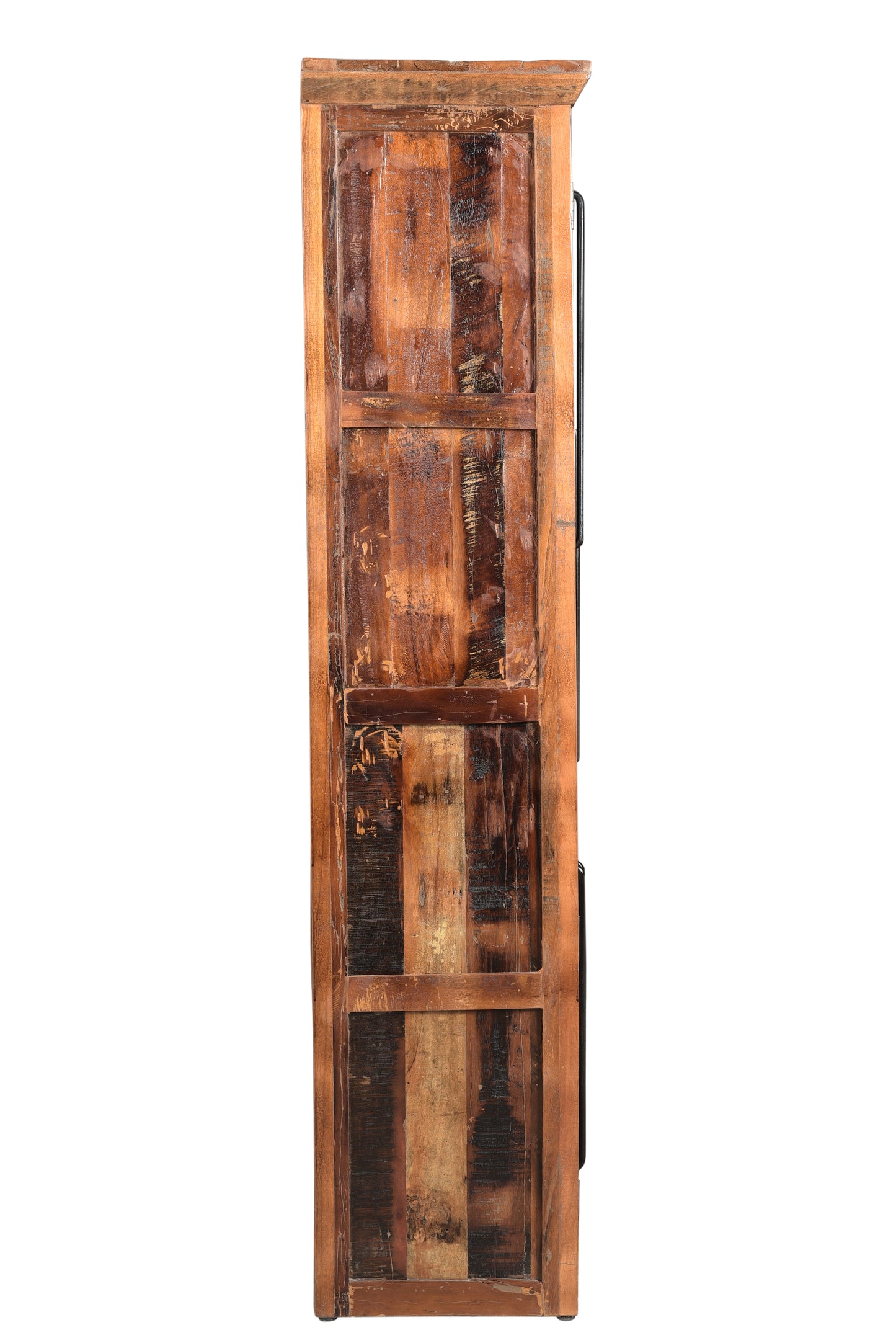 Side view of wooden book shelf