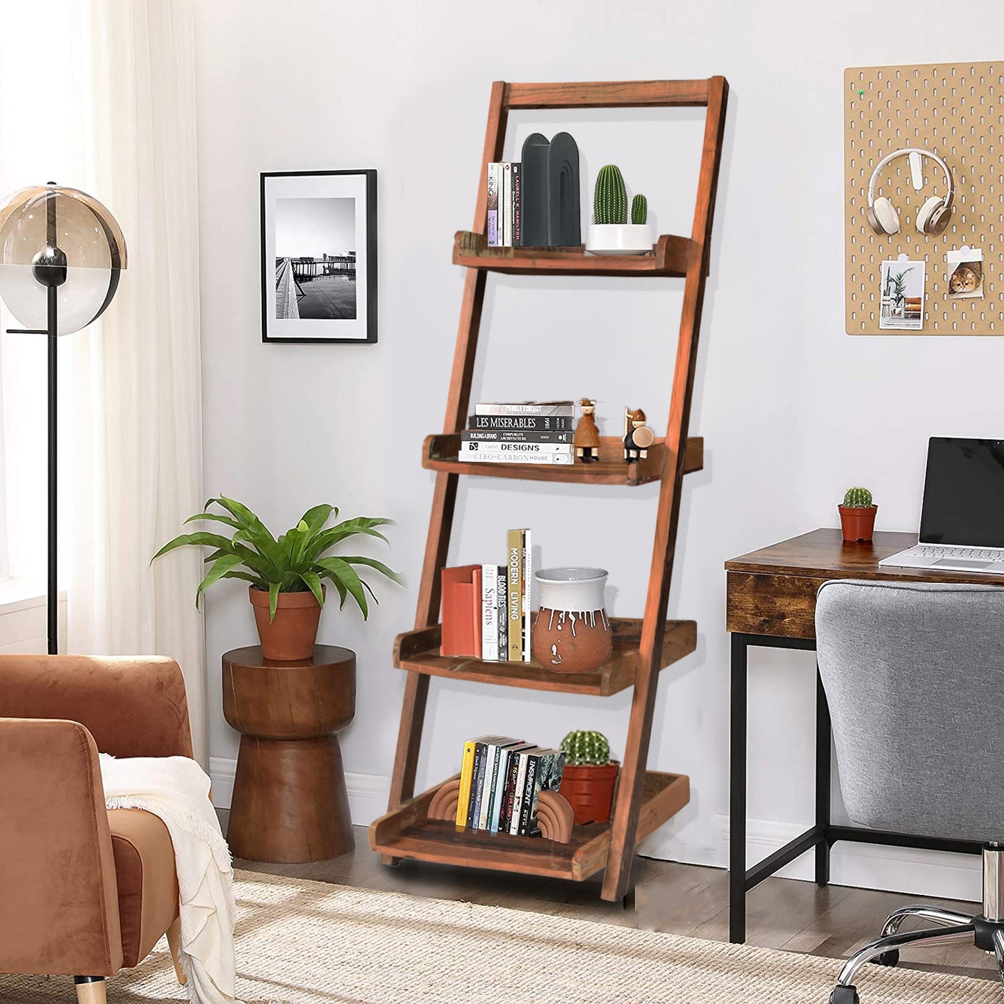 Bookshelf in a modern living room setup