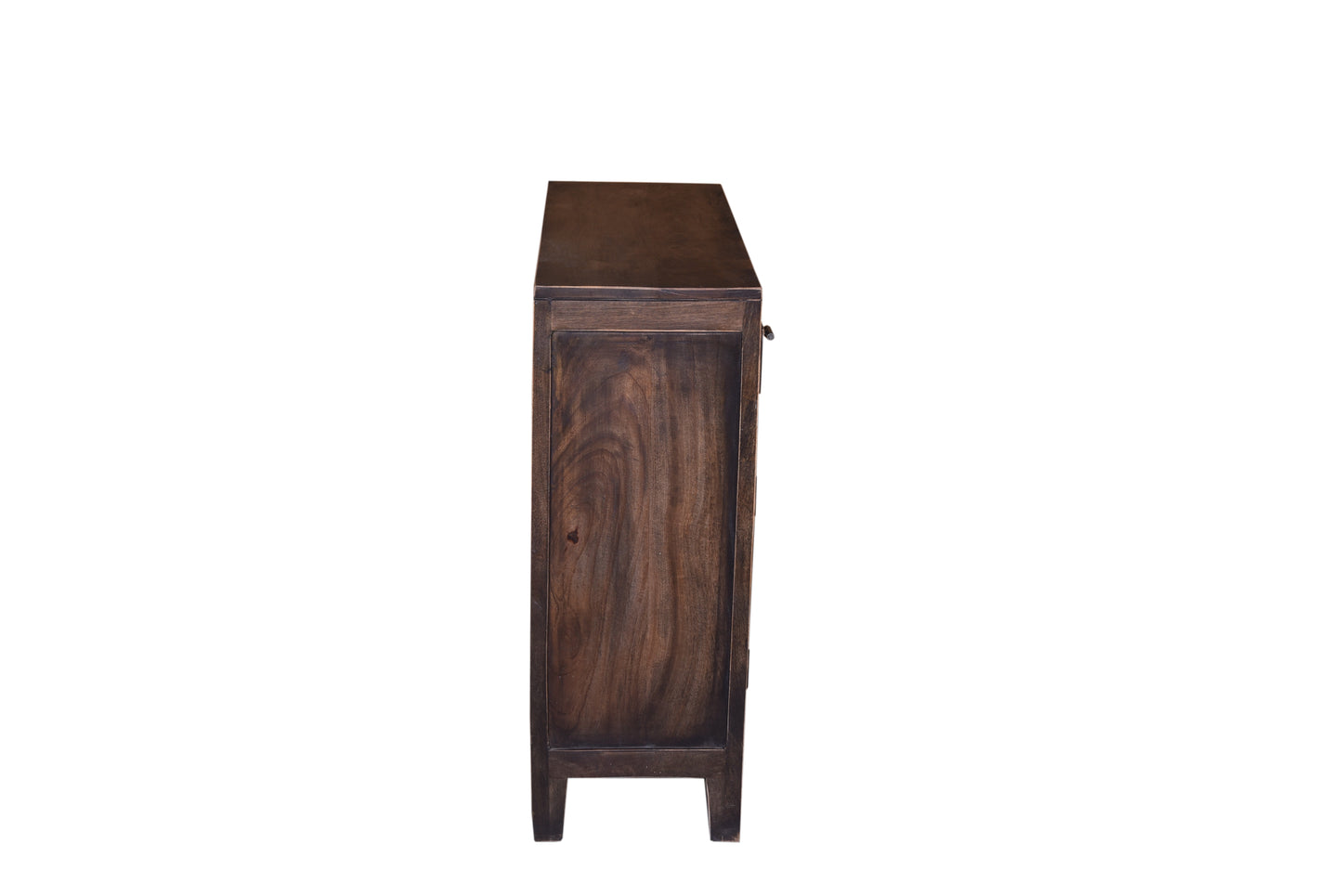 Side view of rustic wooden cabinets