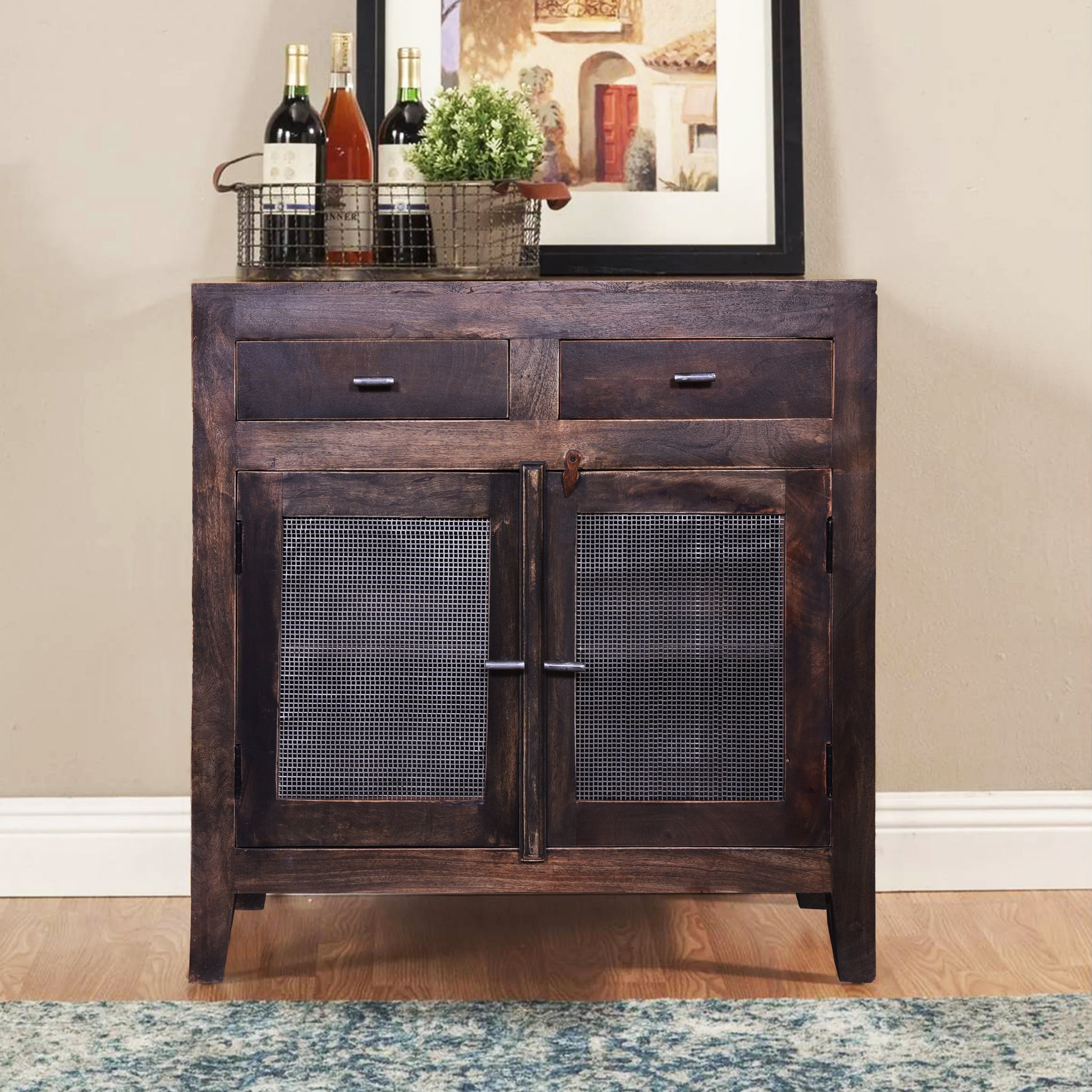 Classic wooden cabinets with a modern touch