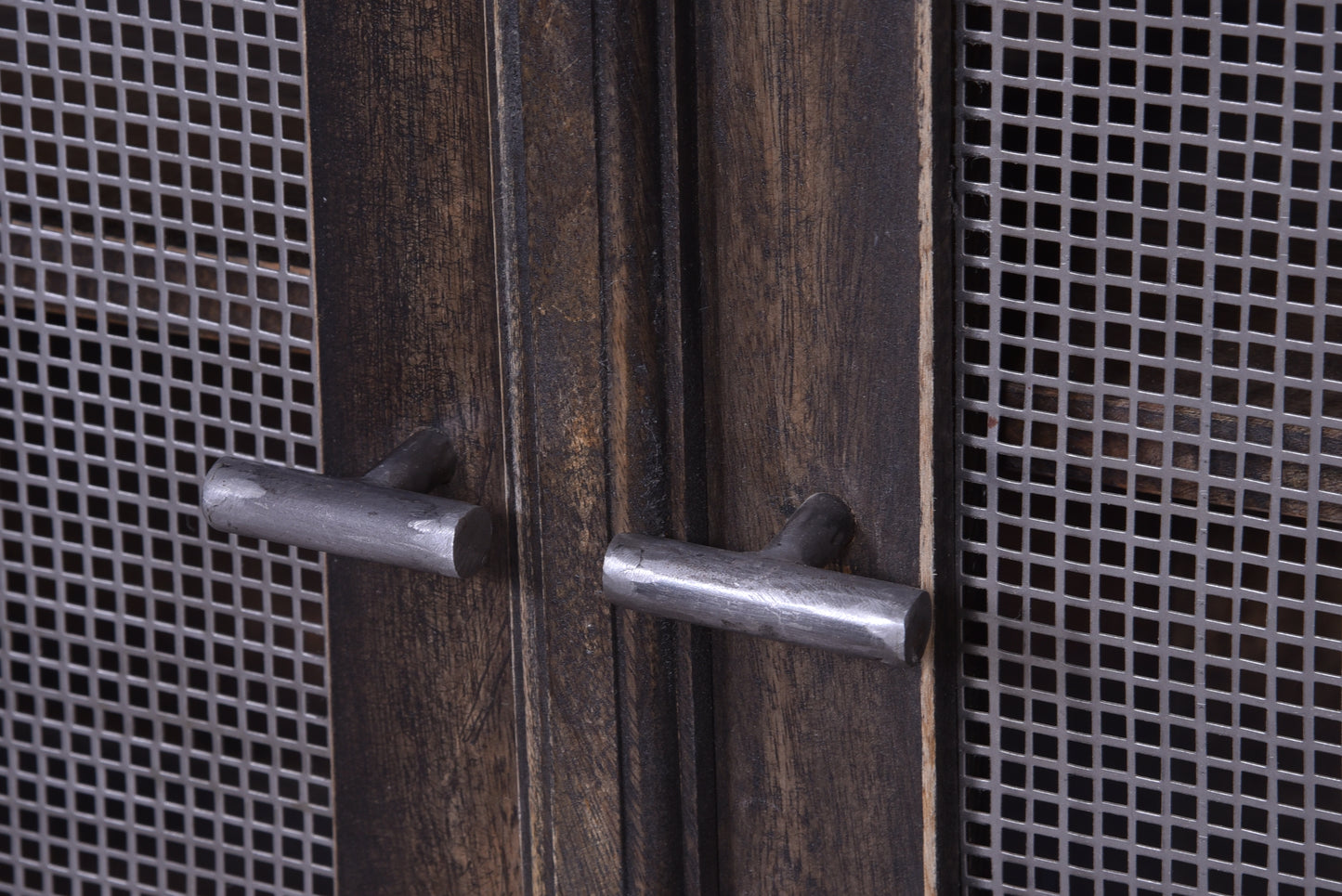 Close-up of cabinet handle and texture