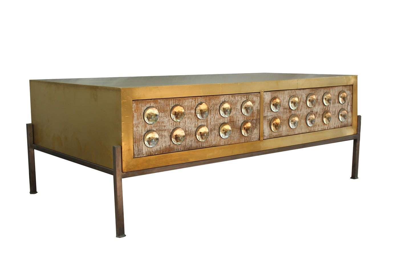 Elegant coffee table featuring intricate woodwork