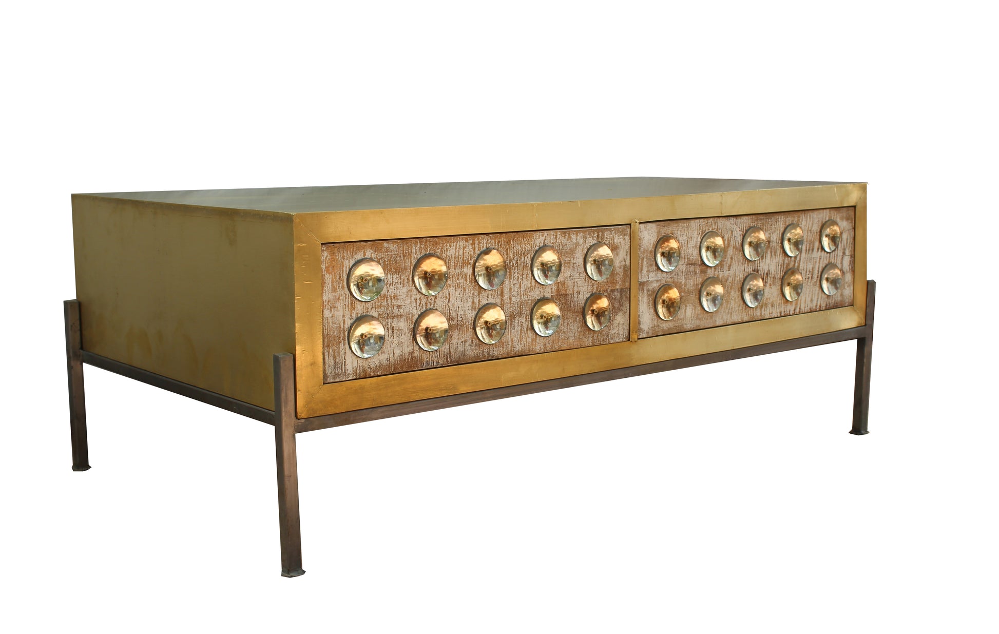 Elegant coffee table featuring intricate woodwork