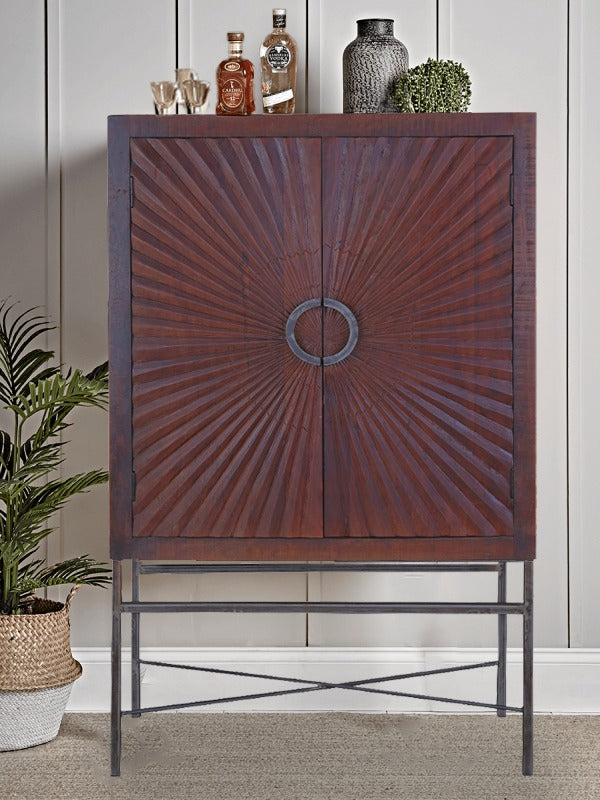 Wine Cabinet with plant.