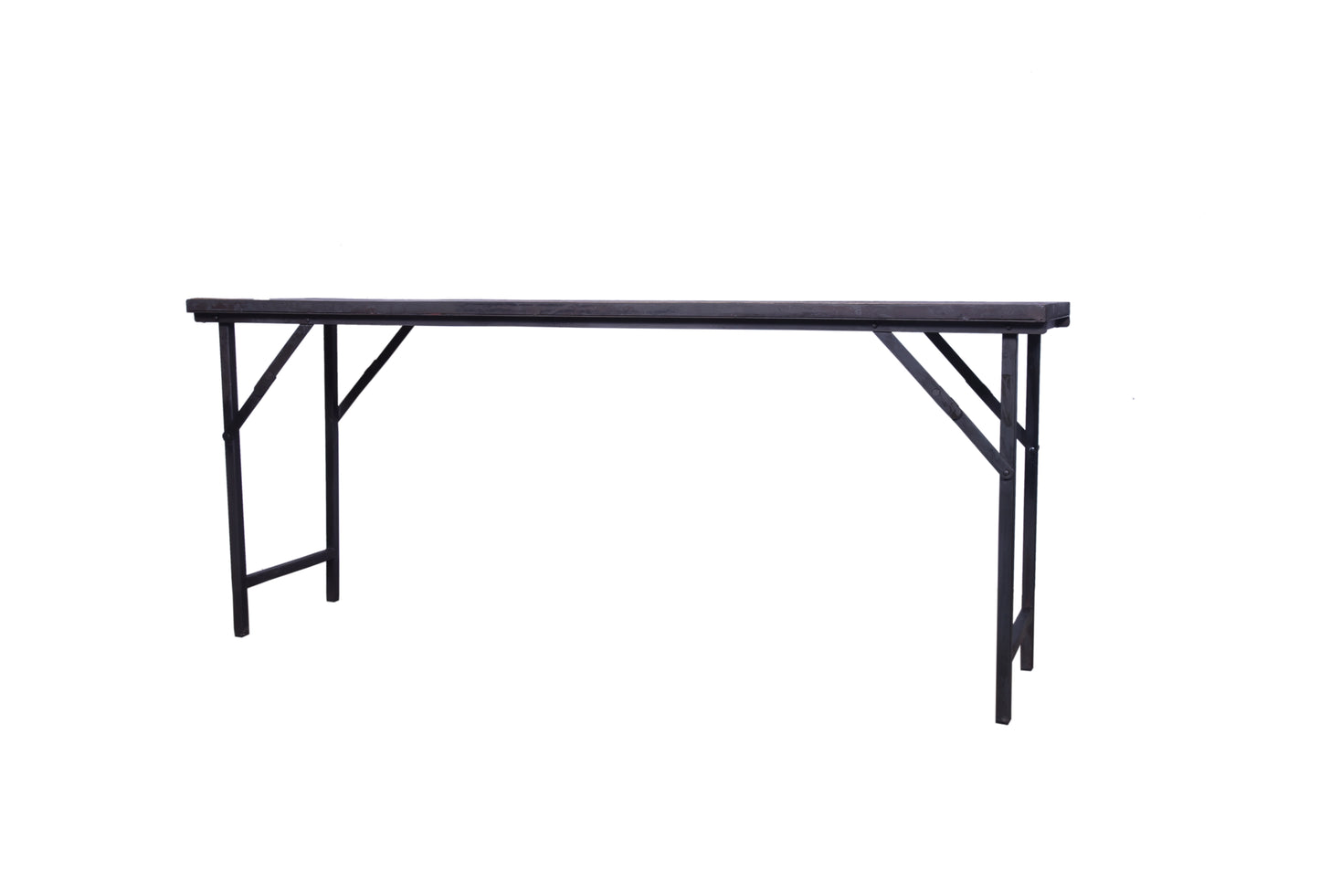 Close up of folding table legs.