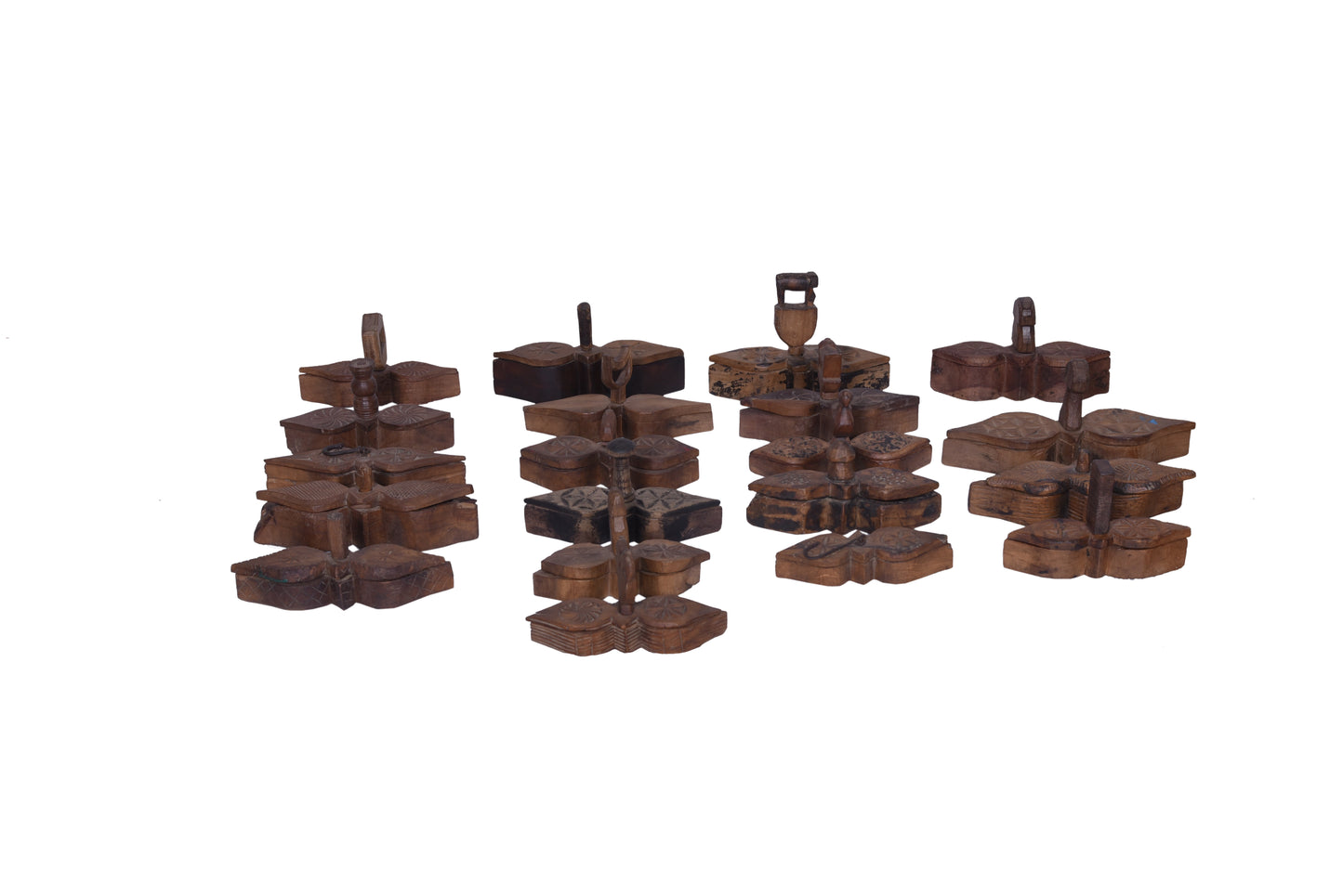 Multiple decorative boxes displayed together.