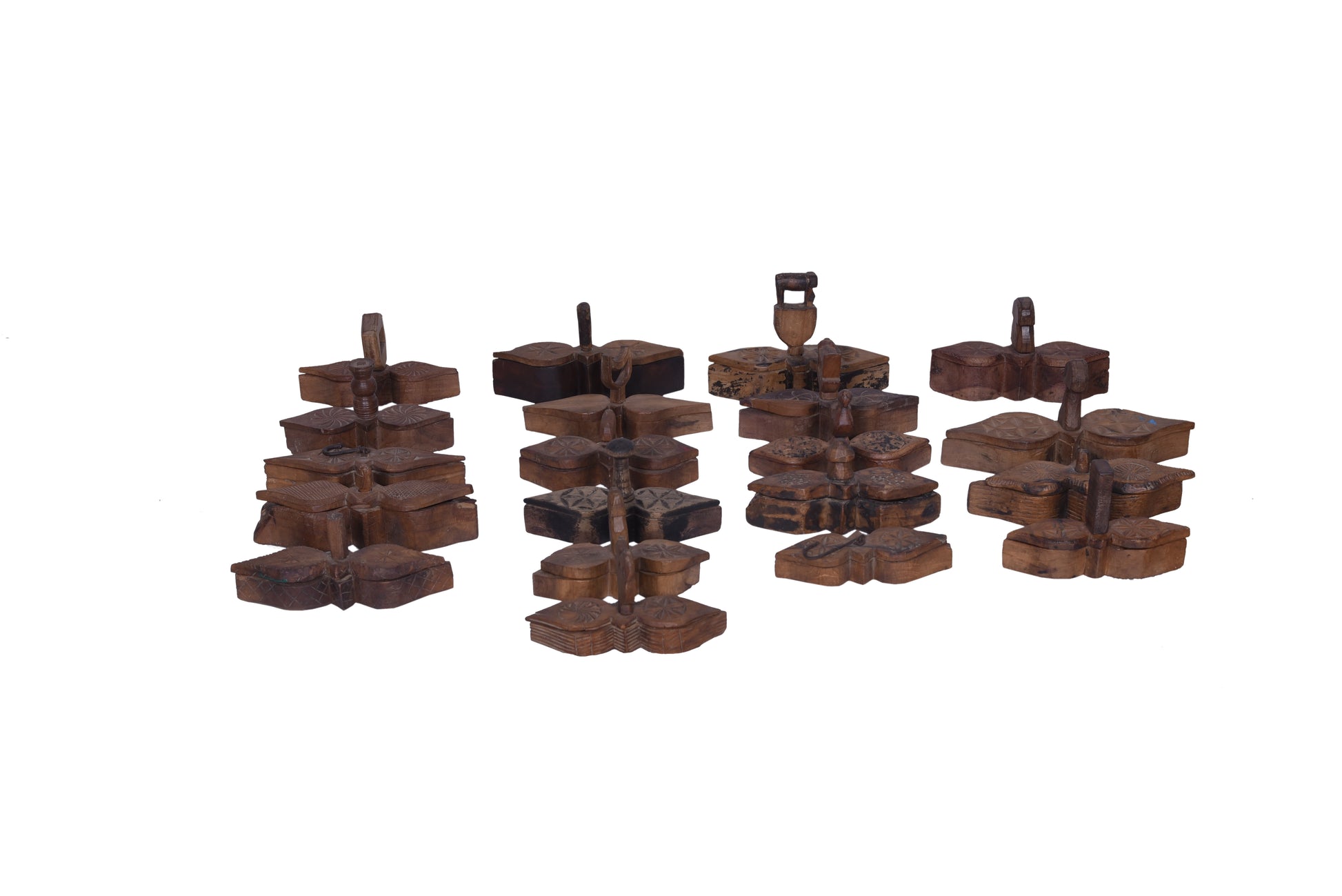 Multiple decorative boxes displayed together.