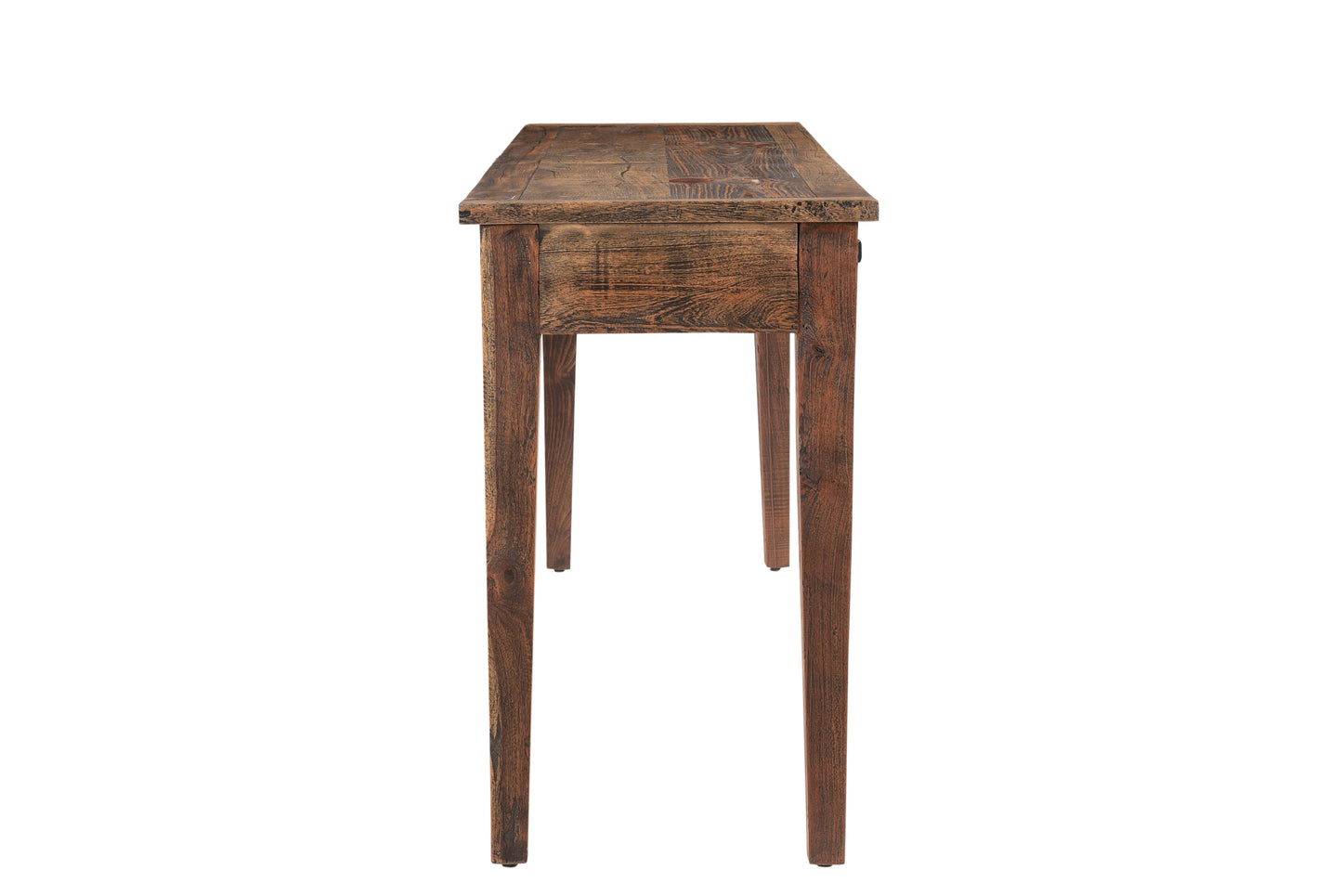 Side view of wooden sofa table