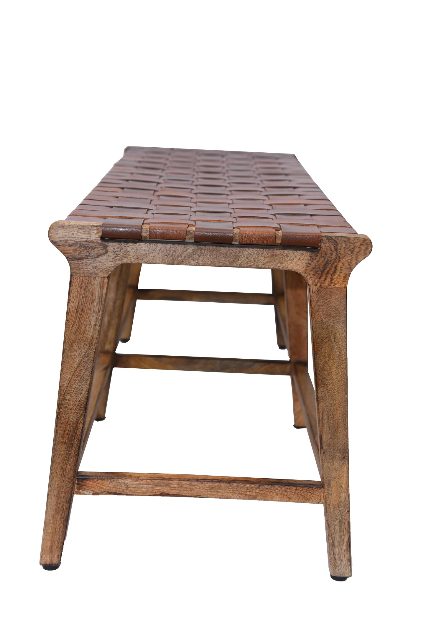 Compact stool-style Leather Bench