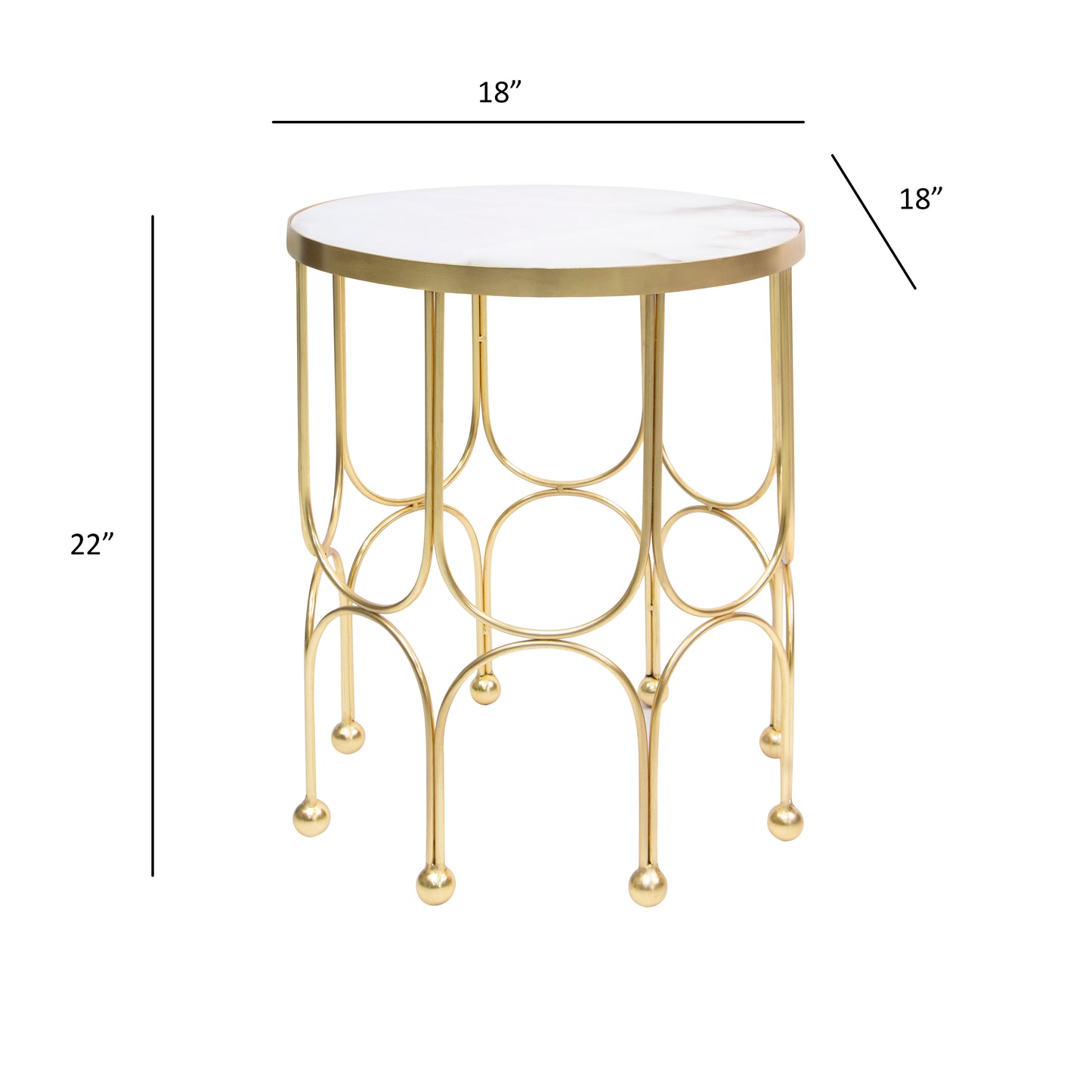 Modern gold-finished end table with durable construction