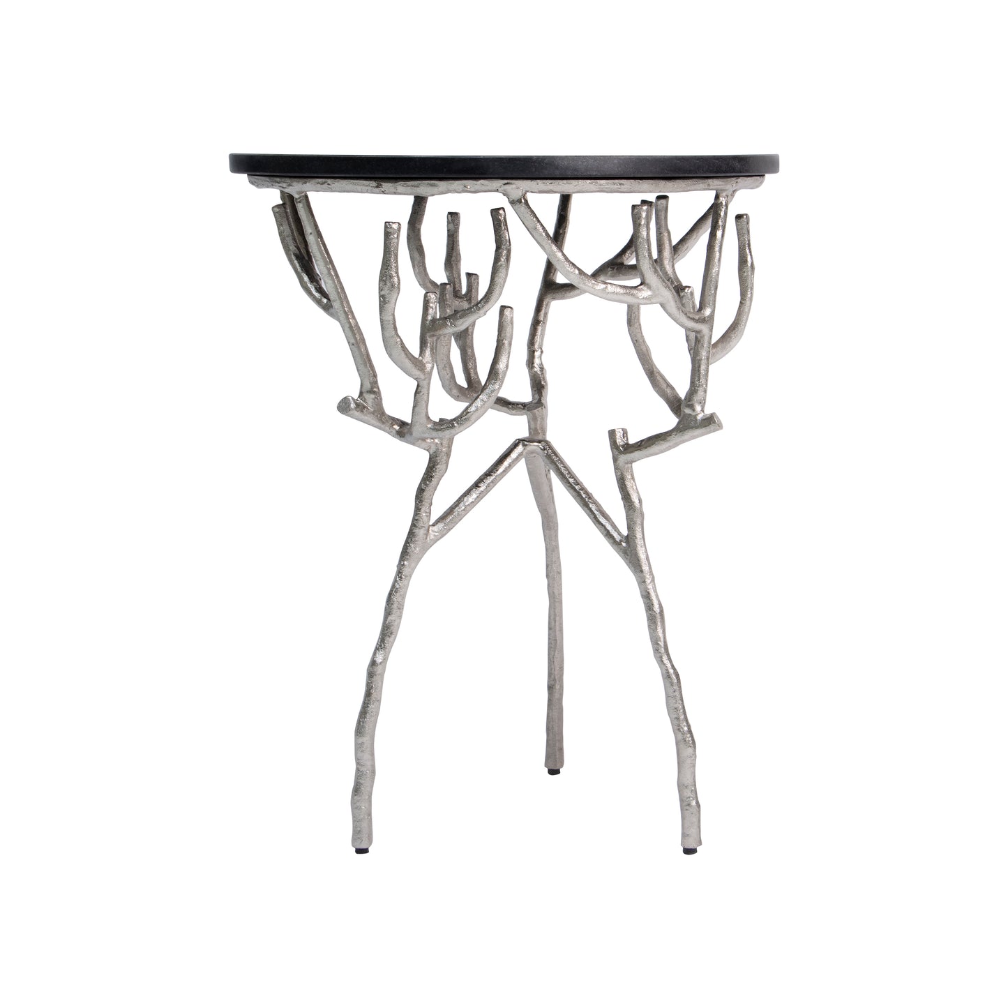 Twig End Table featuring aluminum and marble construction
