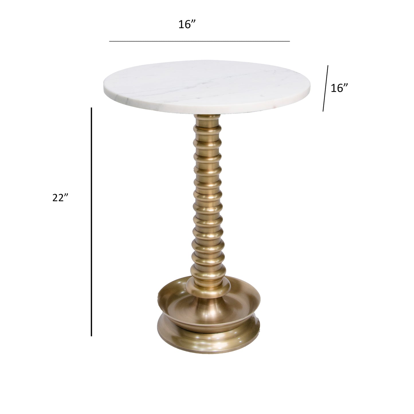 Elegant side table with white marble with detail