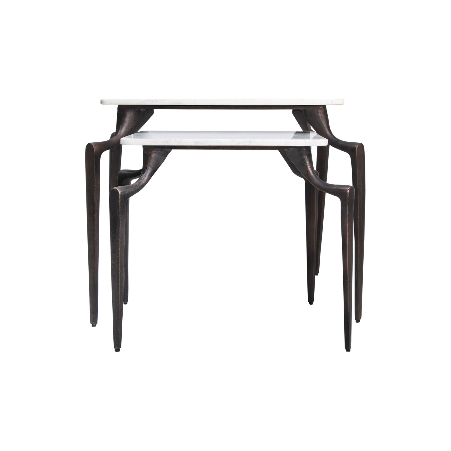 Close-up of nesting table legs