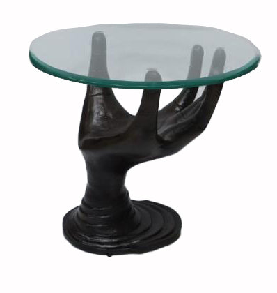 Side view of modern palm table