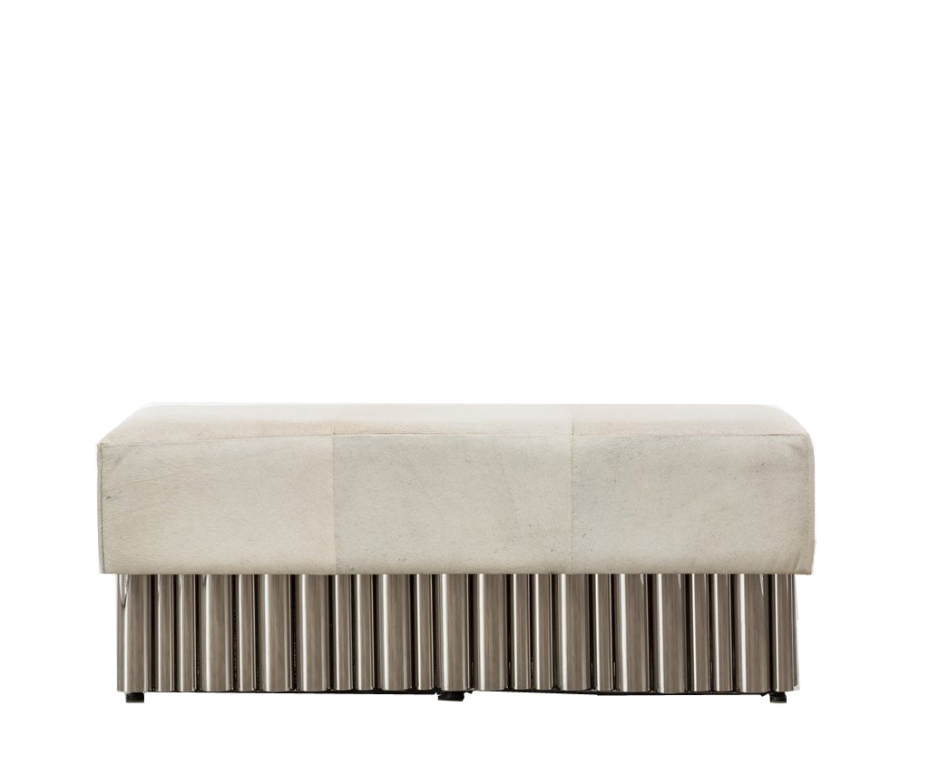 Front view of leather bench