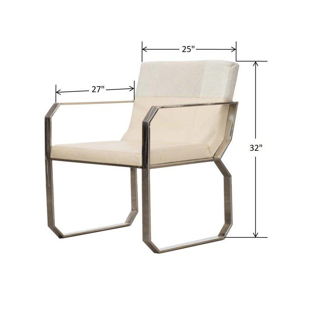 Minimalist Dining Chair in a stylish dining room setting with dimensions.