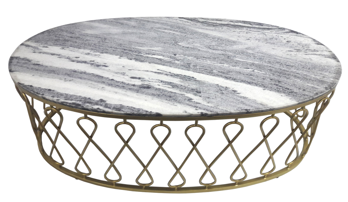 Top view of luxury marble coffee table.