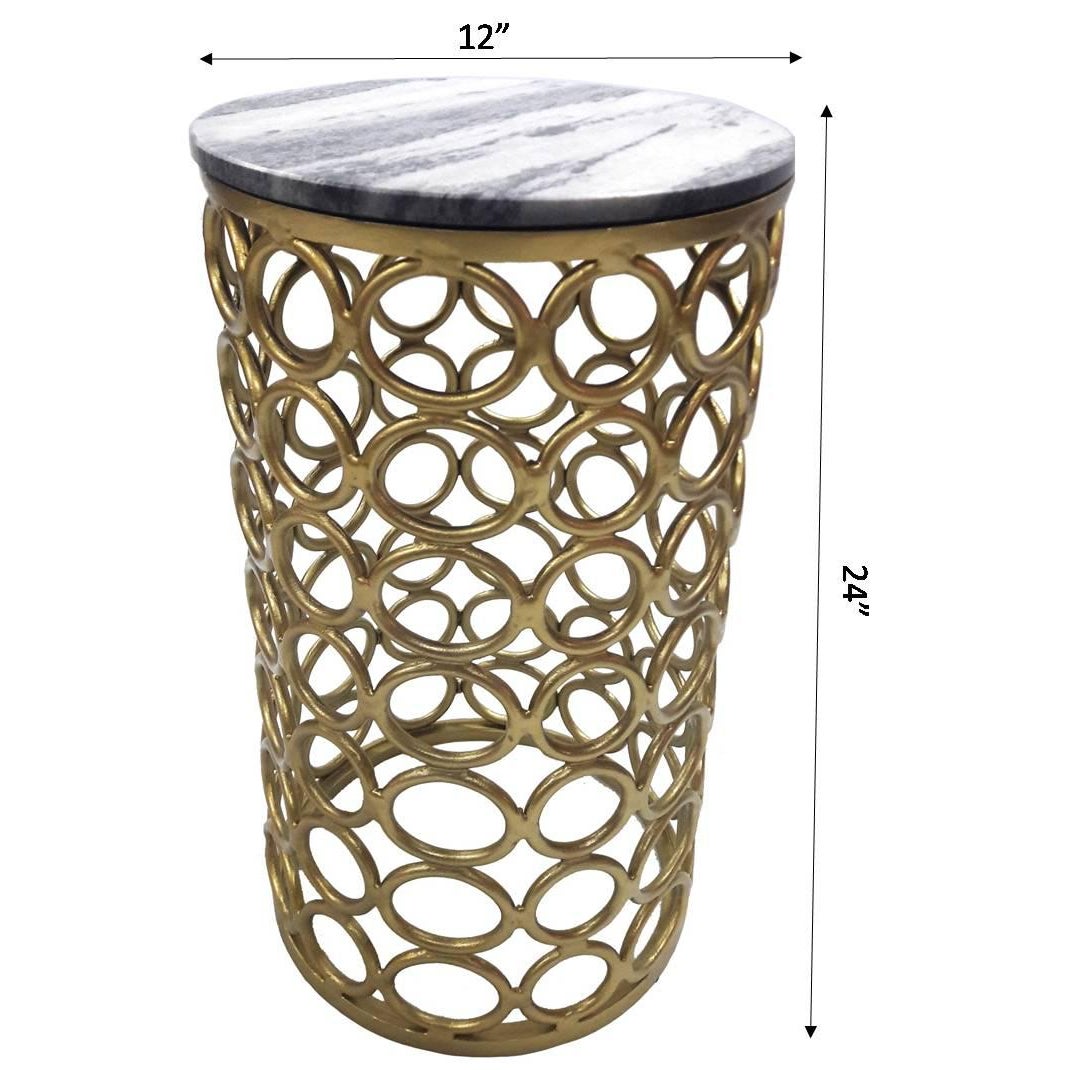 Luxury end table with dimensions.
