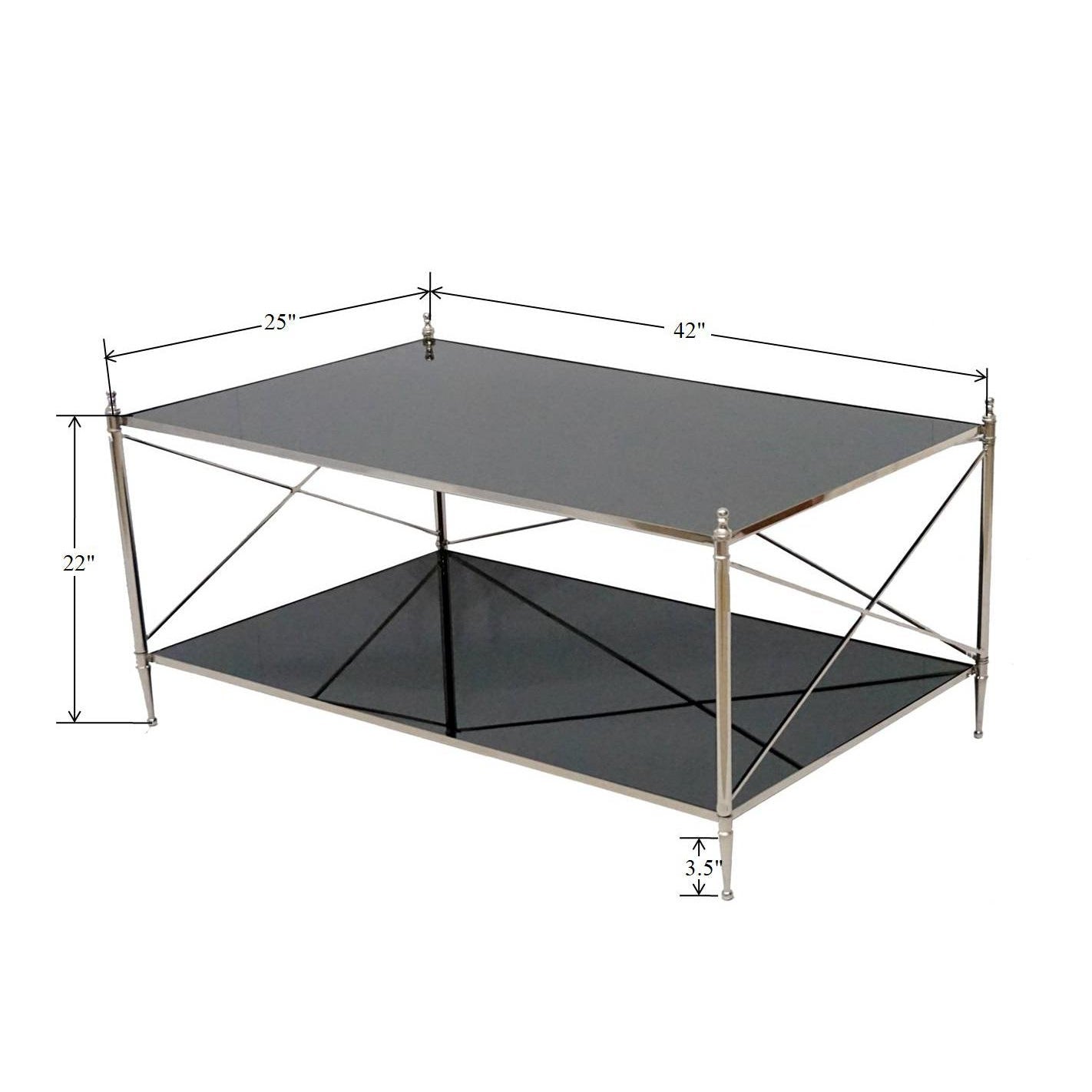 Modern coffee table with dimensions.