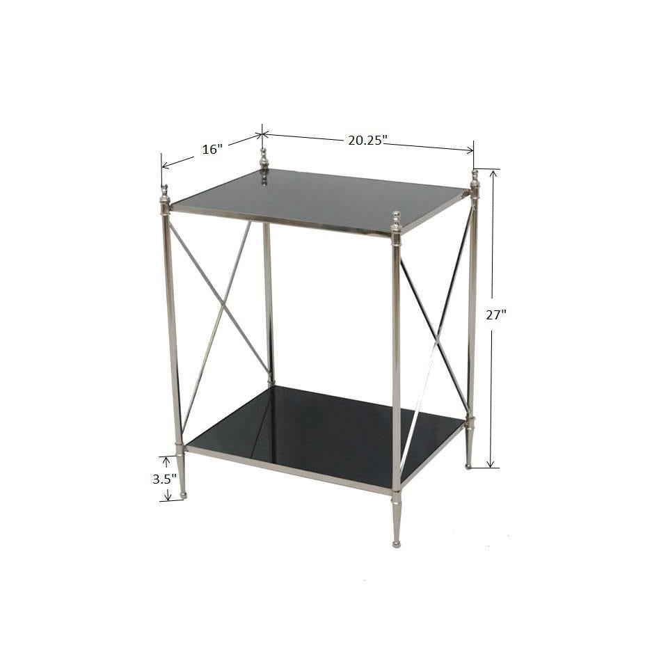 Accent table with dimensions.