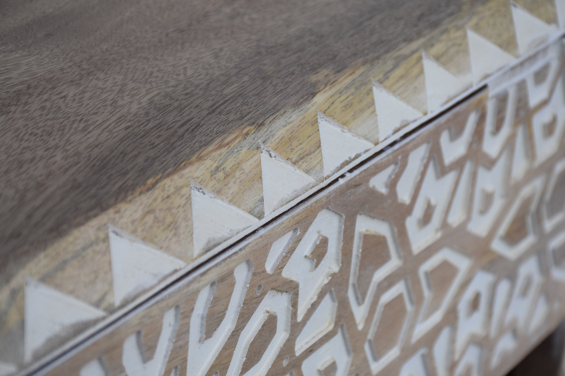 detailed view of cabinet wooden surface.