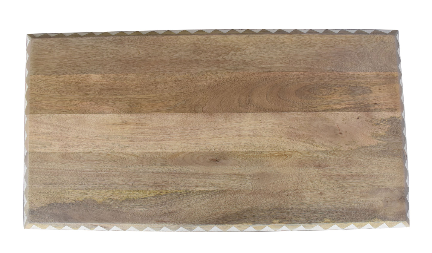 Smooth mango wood surface of the Coffee Table with a natural grain texture