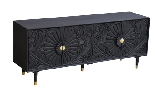 Side view of chest with gold knob.