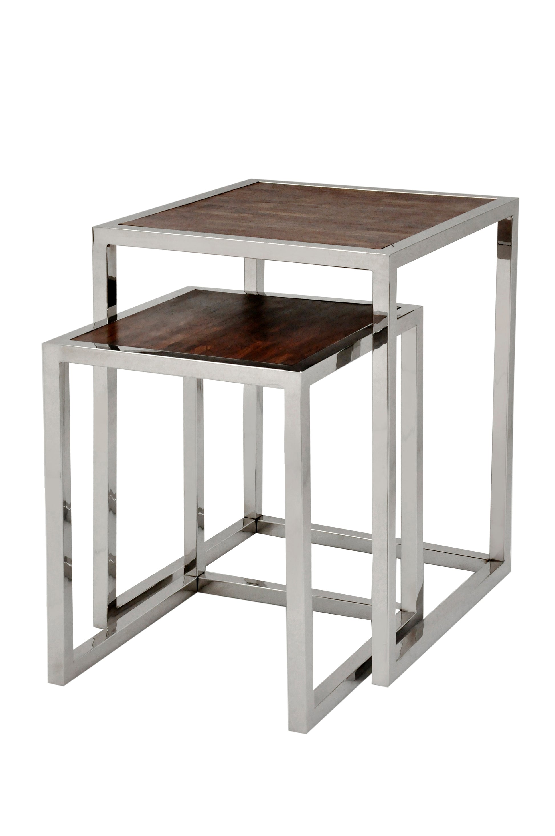 Angled view of nesting table.