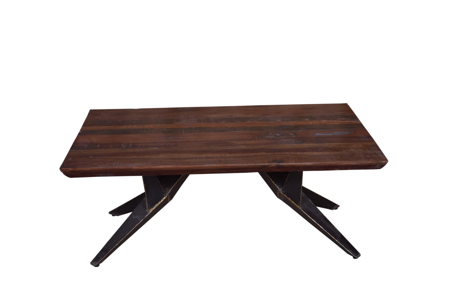 Solid wood coffee table with a vintage finish.