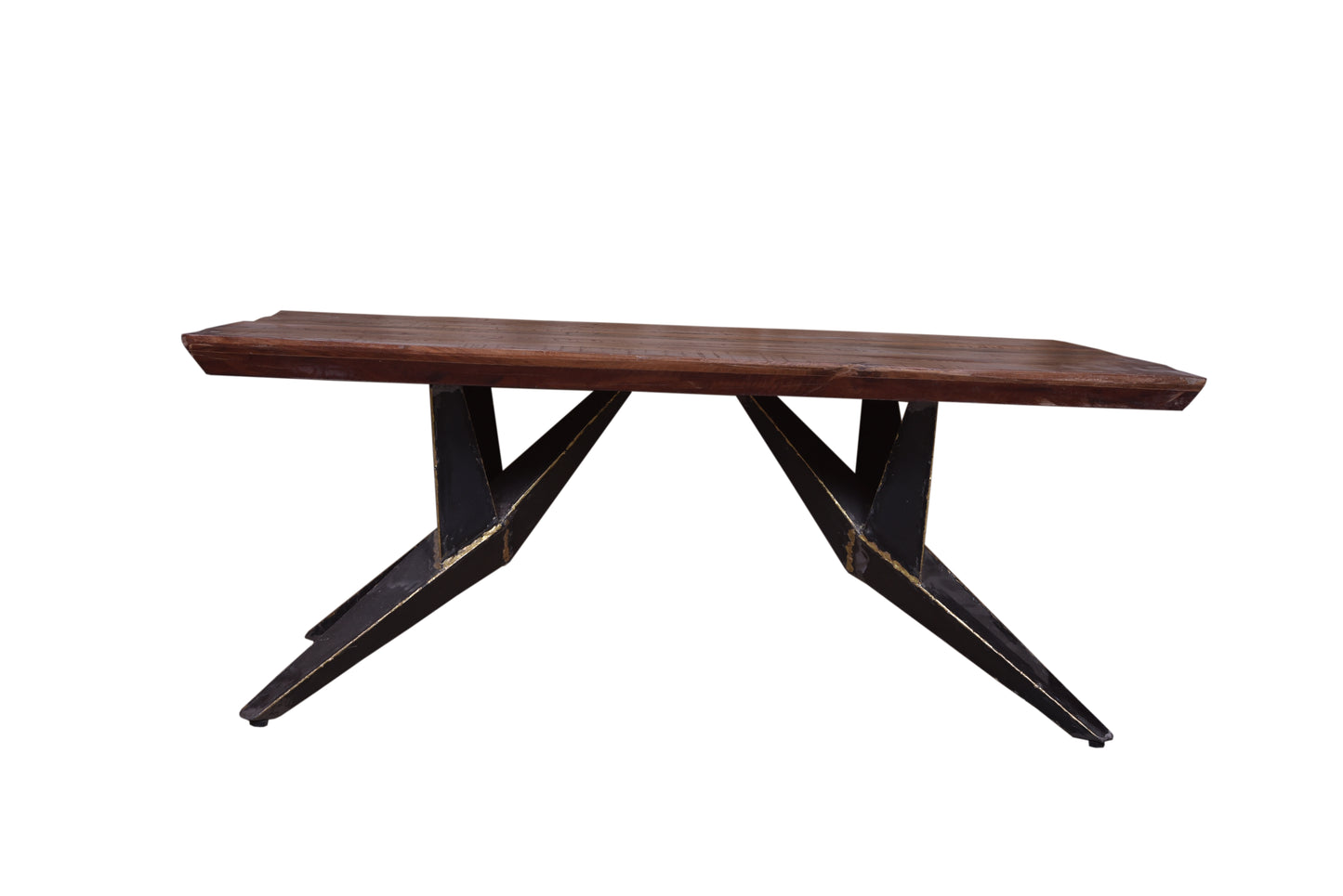 Angled view of the coffee table’s sturdy base.