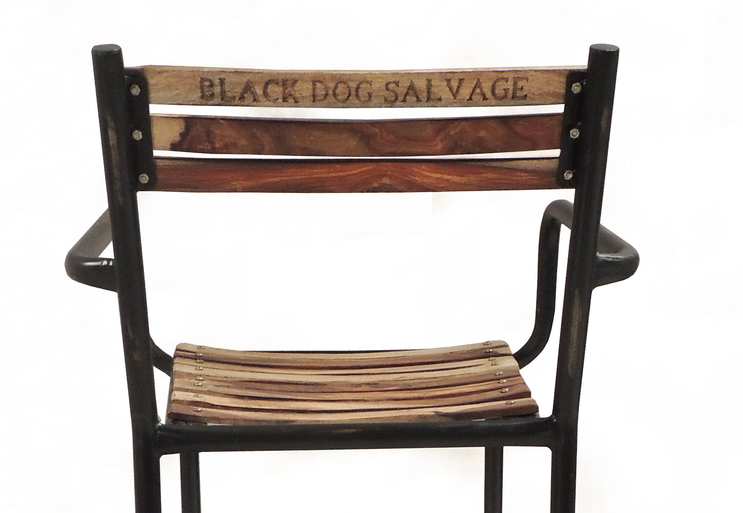 Angled view of bar chair.