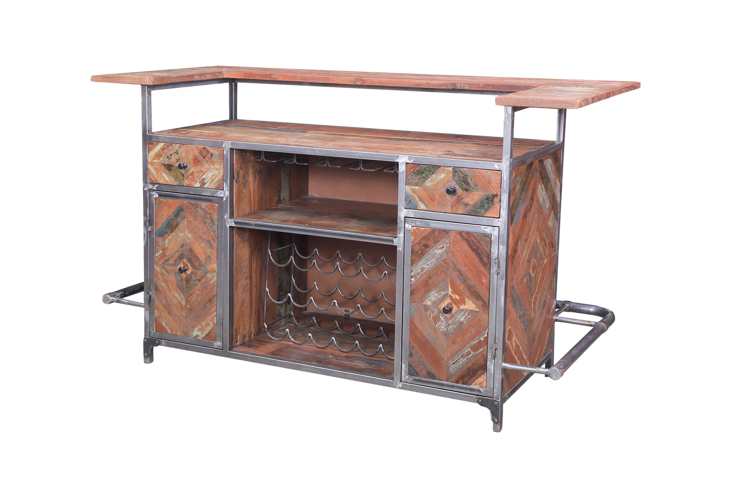 Side view of home bar counter