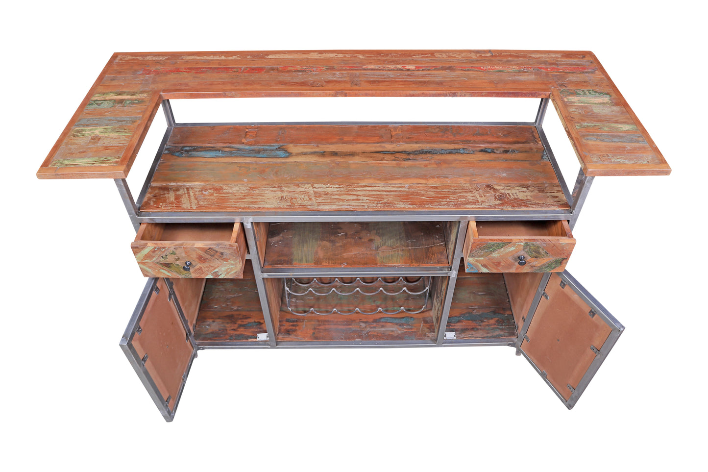 Top view of home bar counter