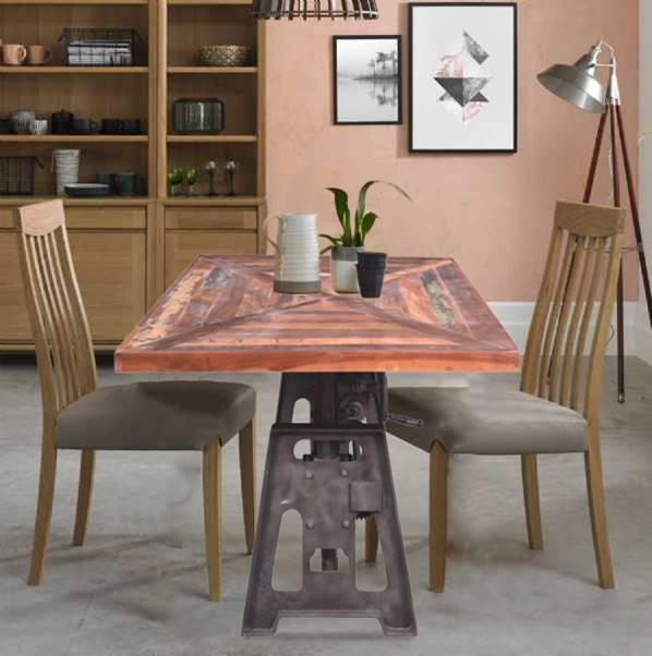 Rustic reclaimed wood industrial dining table for dining room