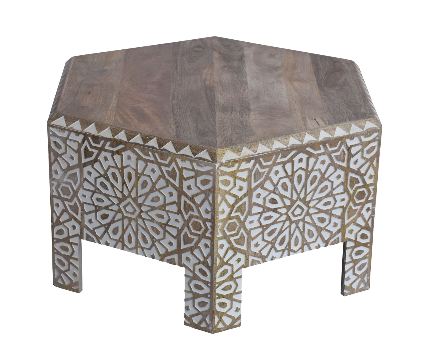 Angled view of coffee table.