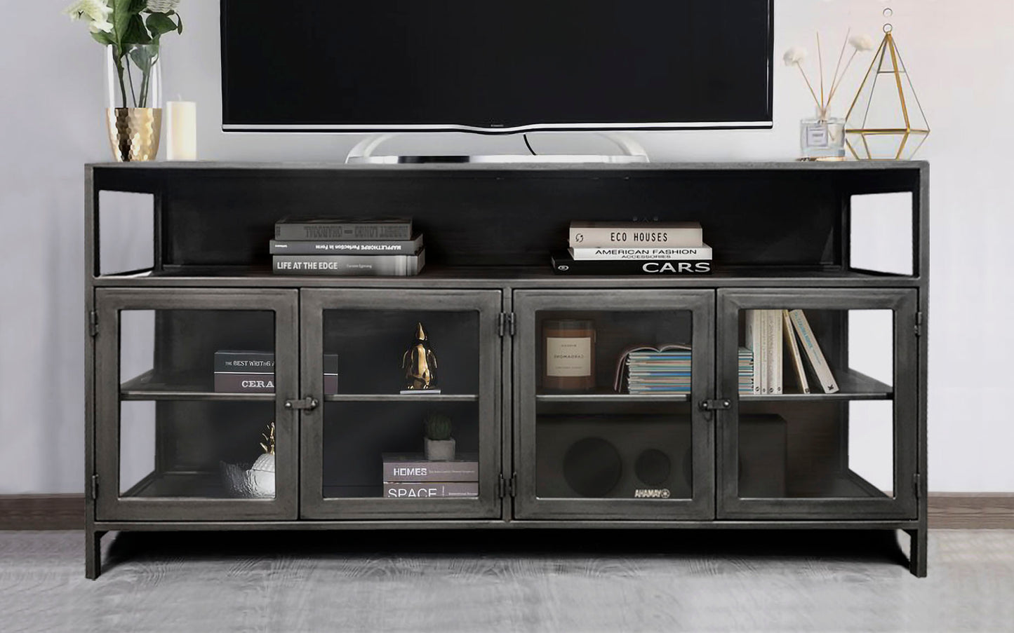 media console in room setting