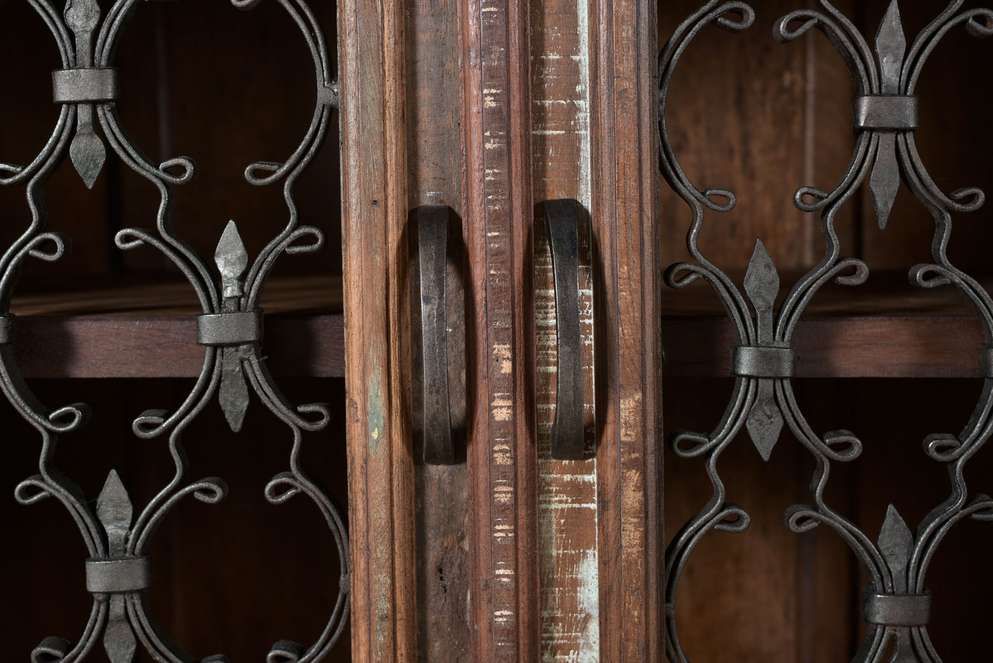 Close-up of storage wooden sideboard details