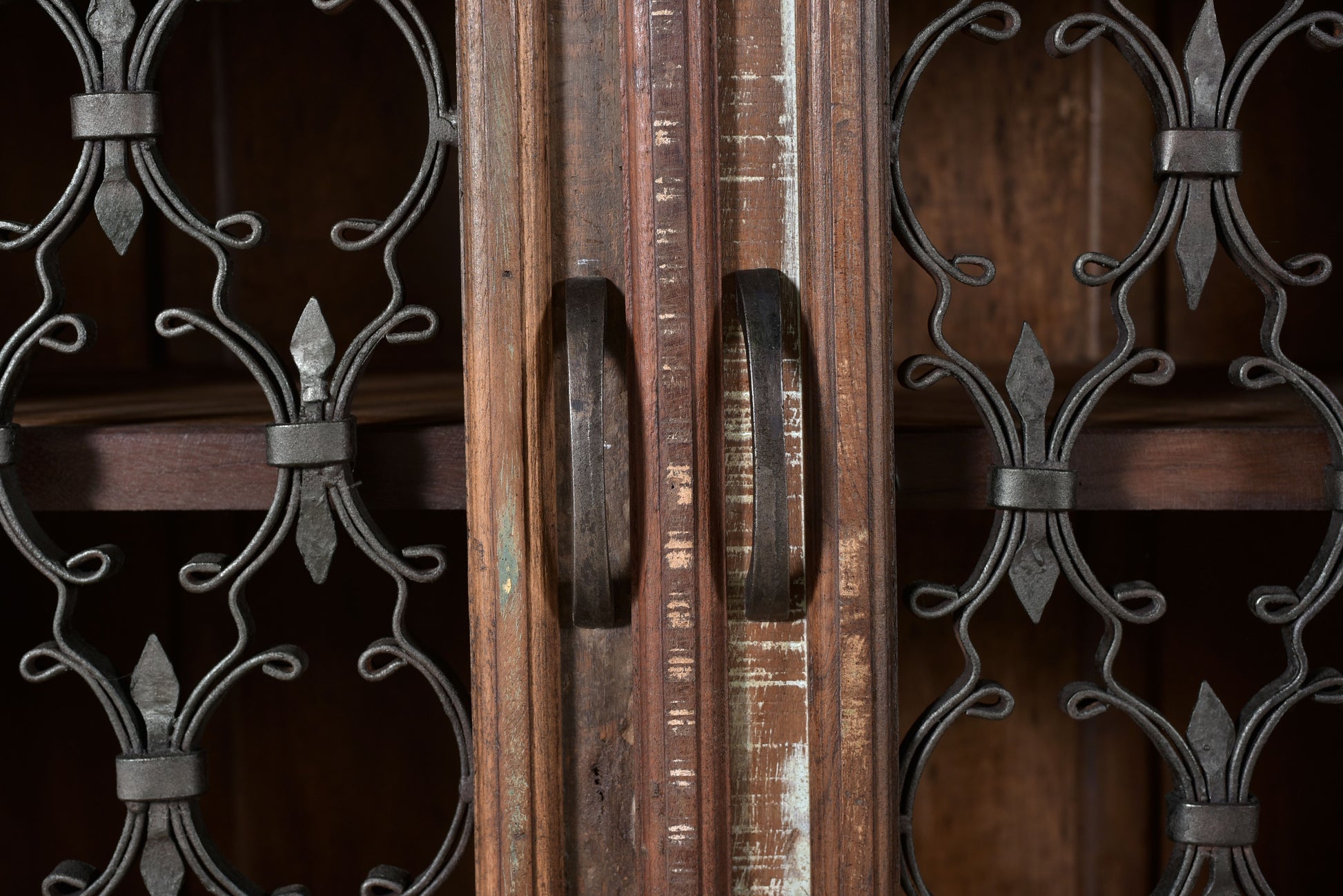 Close-up of storage wooden sideboard details