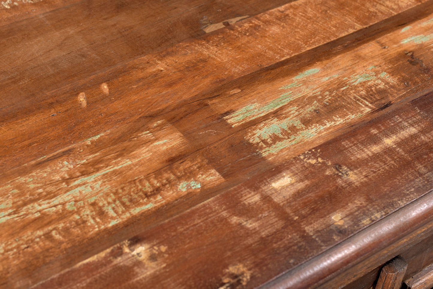 Top surface of storage wooden sideboard