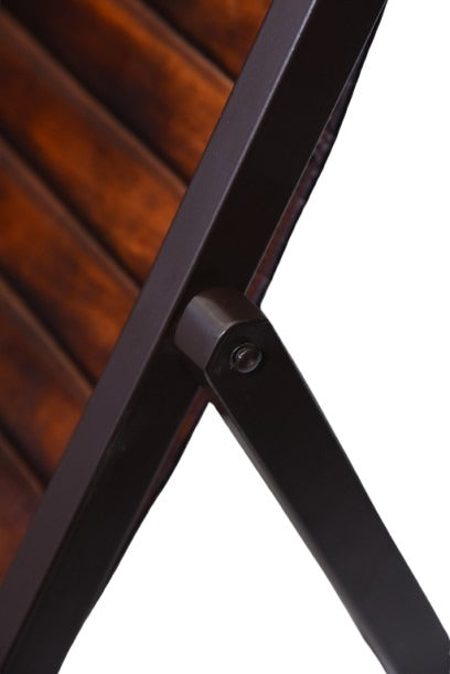 Close-up of premium leather seat on Sling Chair
