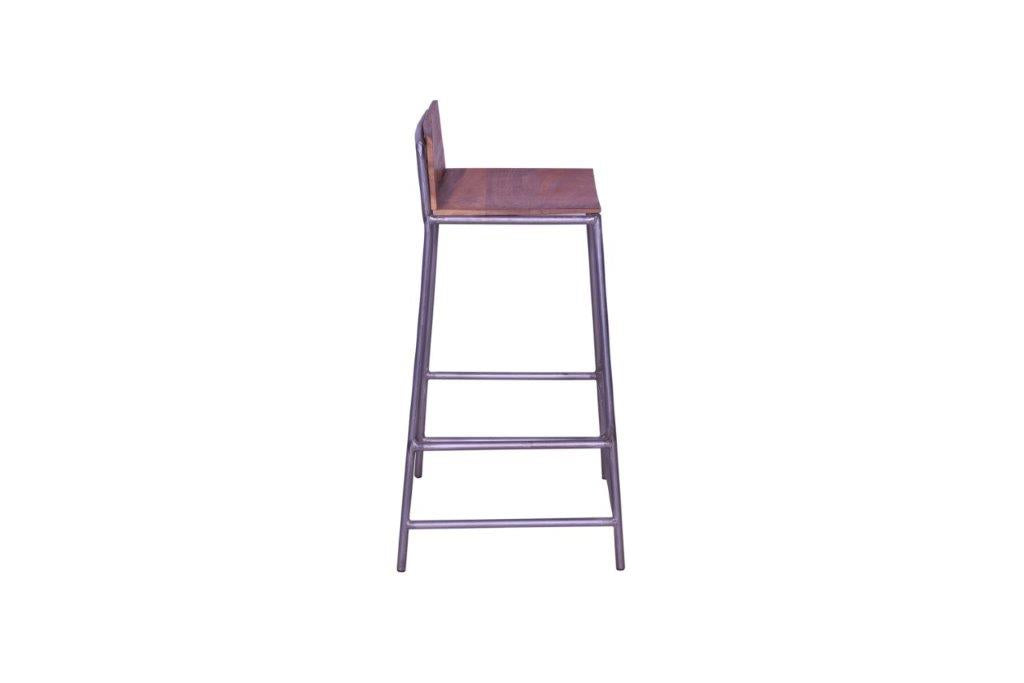 Side angle view of percy bar stool.