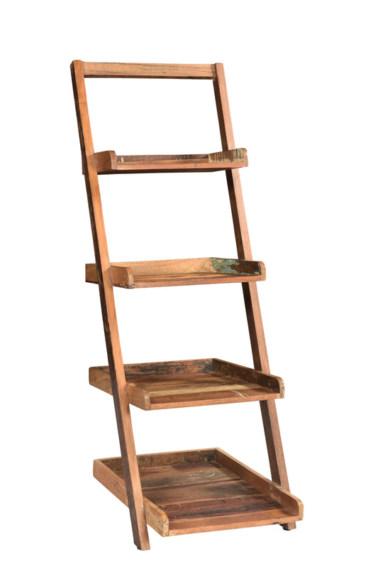 Side angle of a stylish bookshelf design
