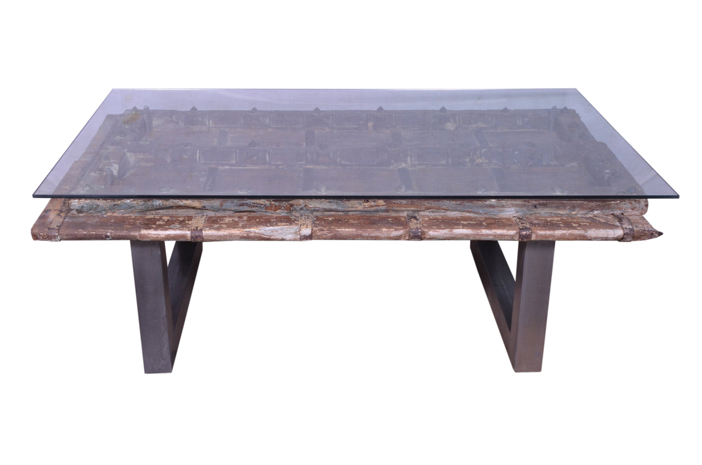 Boone Door Coffee Table With Glass Top