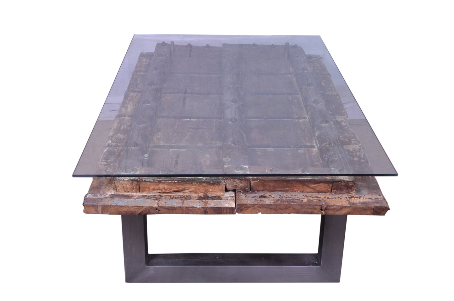 Boone Door Coffee Table With Glass Top