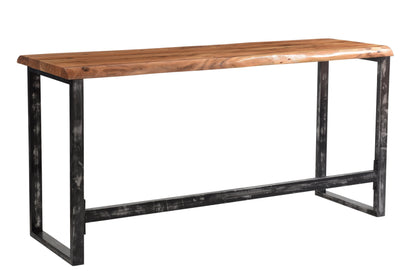 Hermes Live Edge Sofa Table With Adjustable Stools