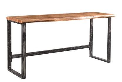 Hermes Live Edge Sofa Table With Adjustable Stools