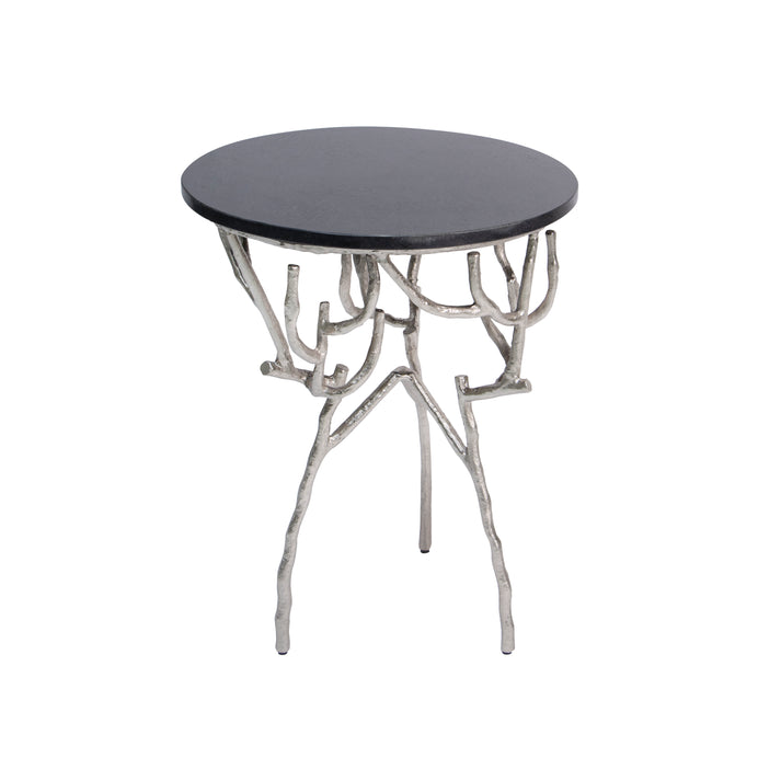 Twig End Table – Marble & Aluminum Table with Nature-Inspired Design ...